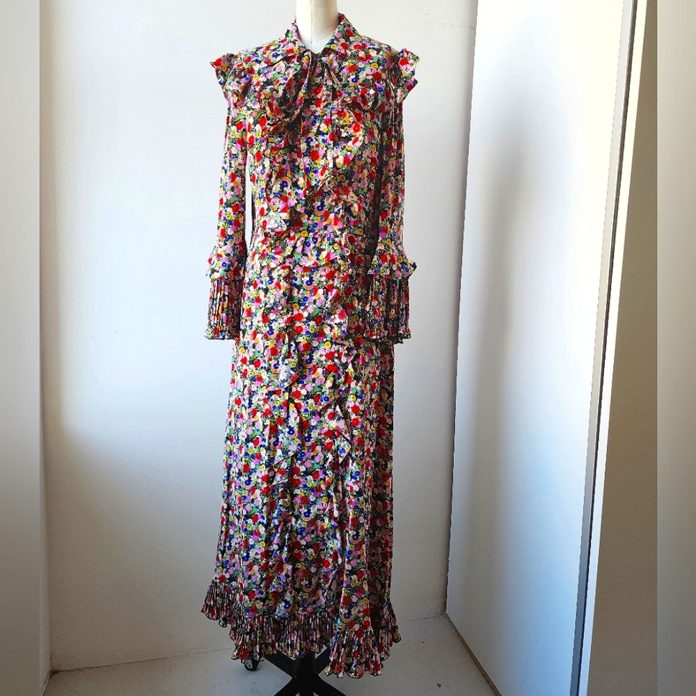 La DoubleJ Floral Silk Long Dress SZ 10